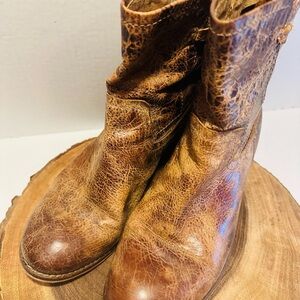 Brown Distressed Leather Boots